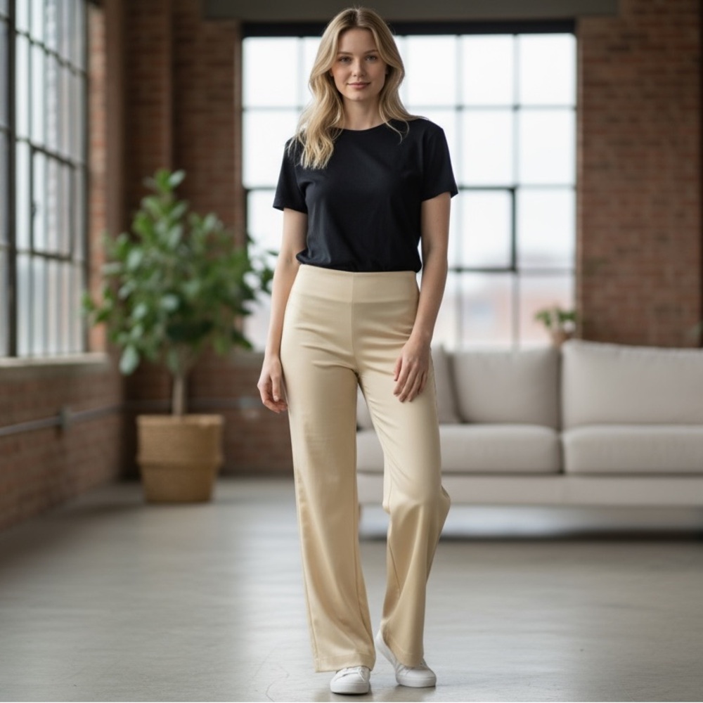 LAFAYETTE 148 NEW YORK Virgin Wool Flare Dress Pants Beige 0
